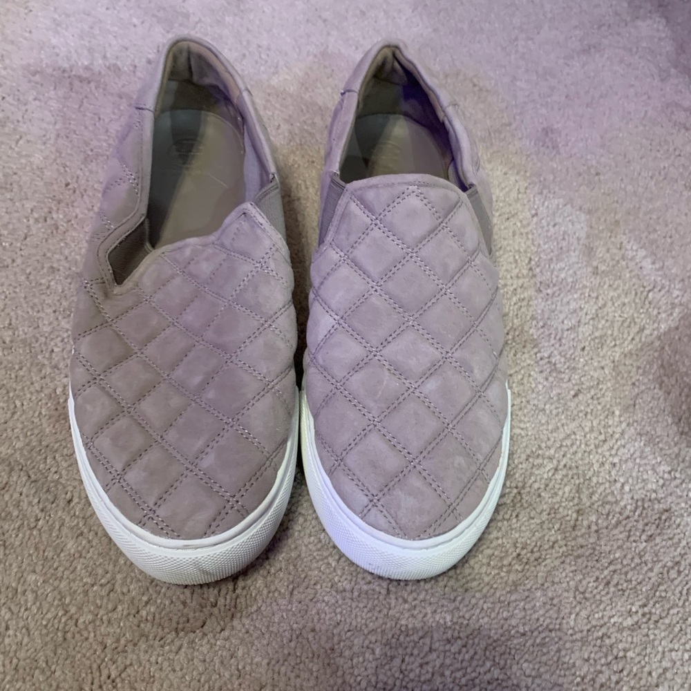 Tory Burch Taupe Quilted Slip-On Sneakers